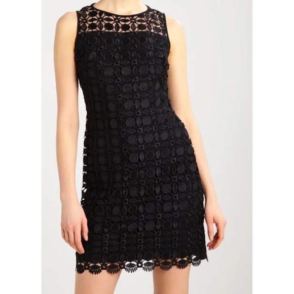 Ralph Lauren Black Lace Dress Sleeveless Party Cocktail Career Elegant - Picture 1 of 5